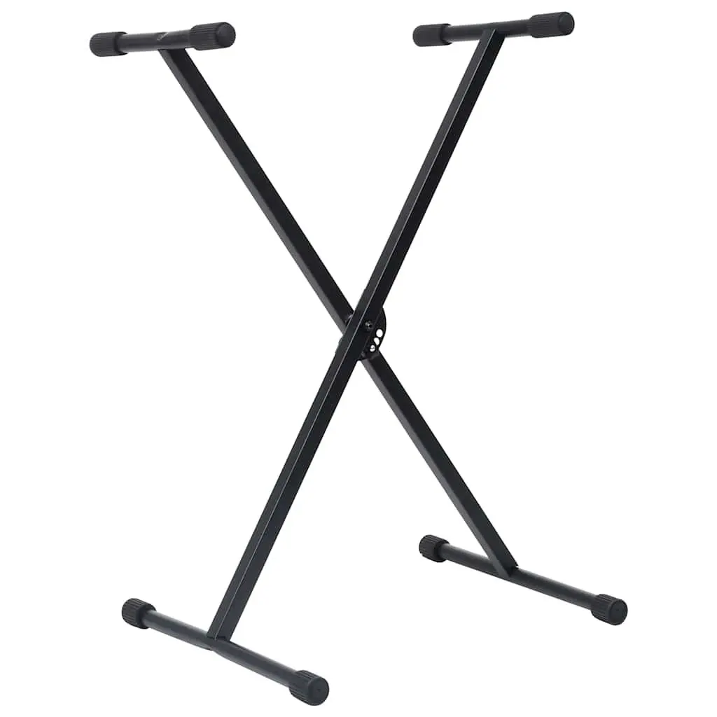 Adjustable Keyboard Stand and Stool Set Black Music Performance Practice