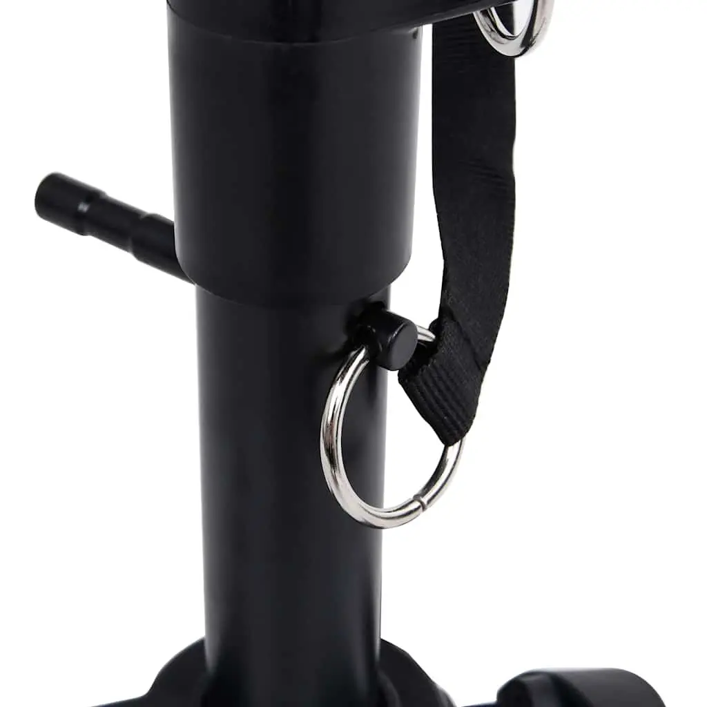 Keyboard Stand and Stool Set Black Foldable Height Adjustable Double Braced for Music Performance
