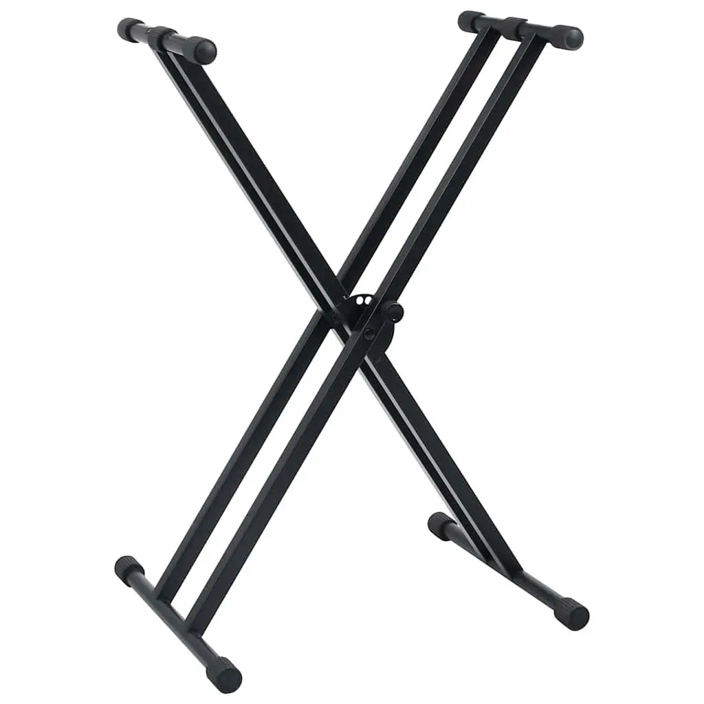 Adjustable Keyboard Stand and Stool Set Black Foldable Height Adjustable for Music Performance Practice