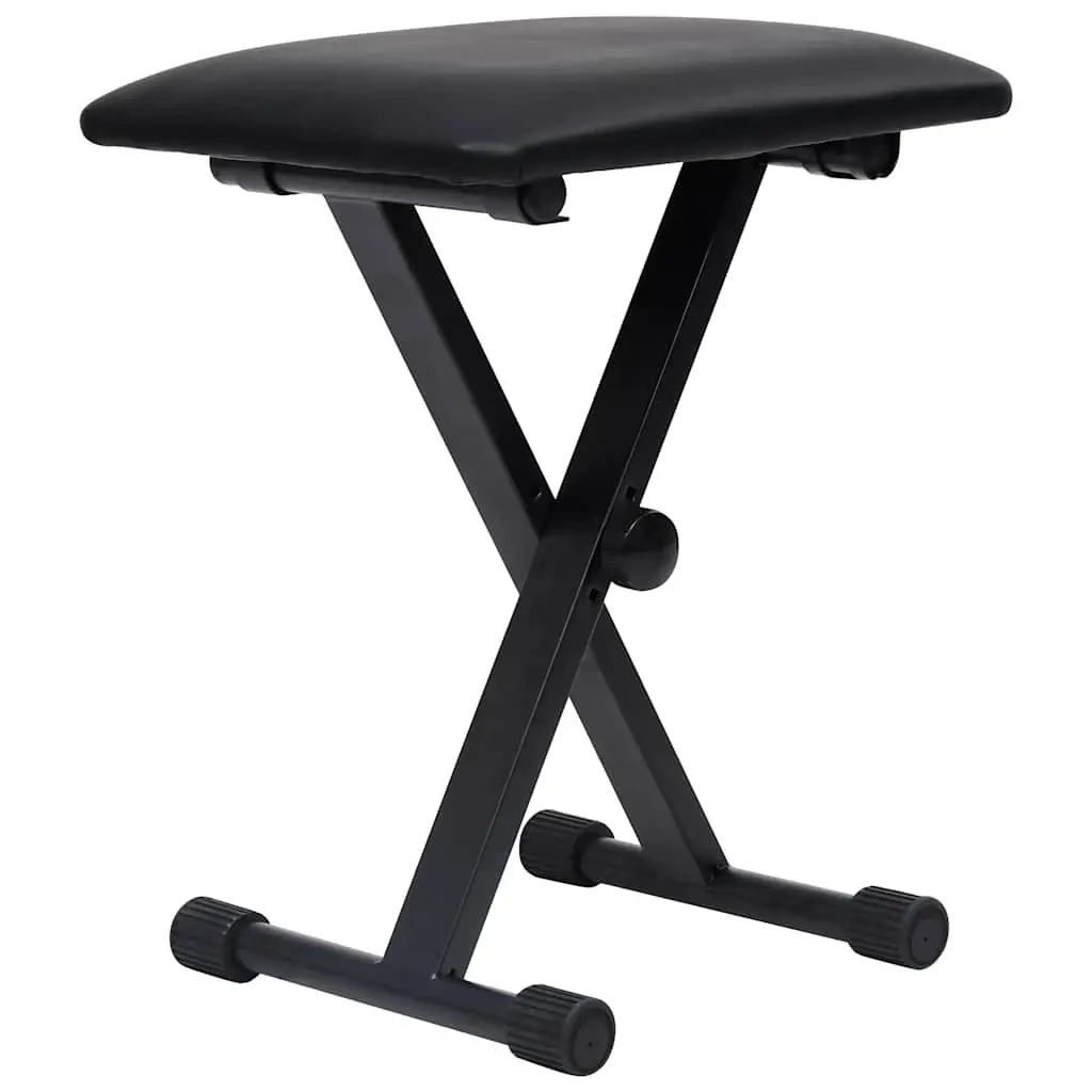 Adjustable Keyboard Stand and Stool Set Black Foldable Height Adjustable for Music Performance Practice
