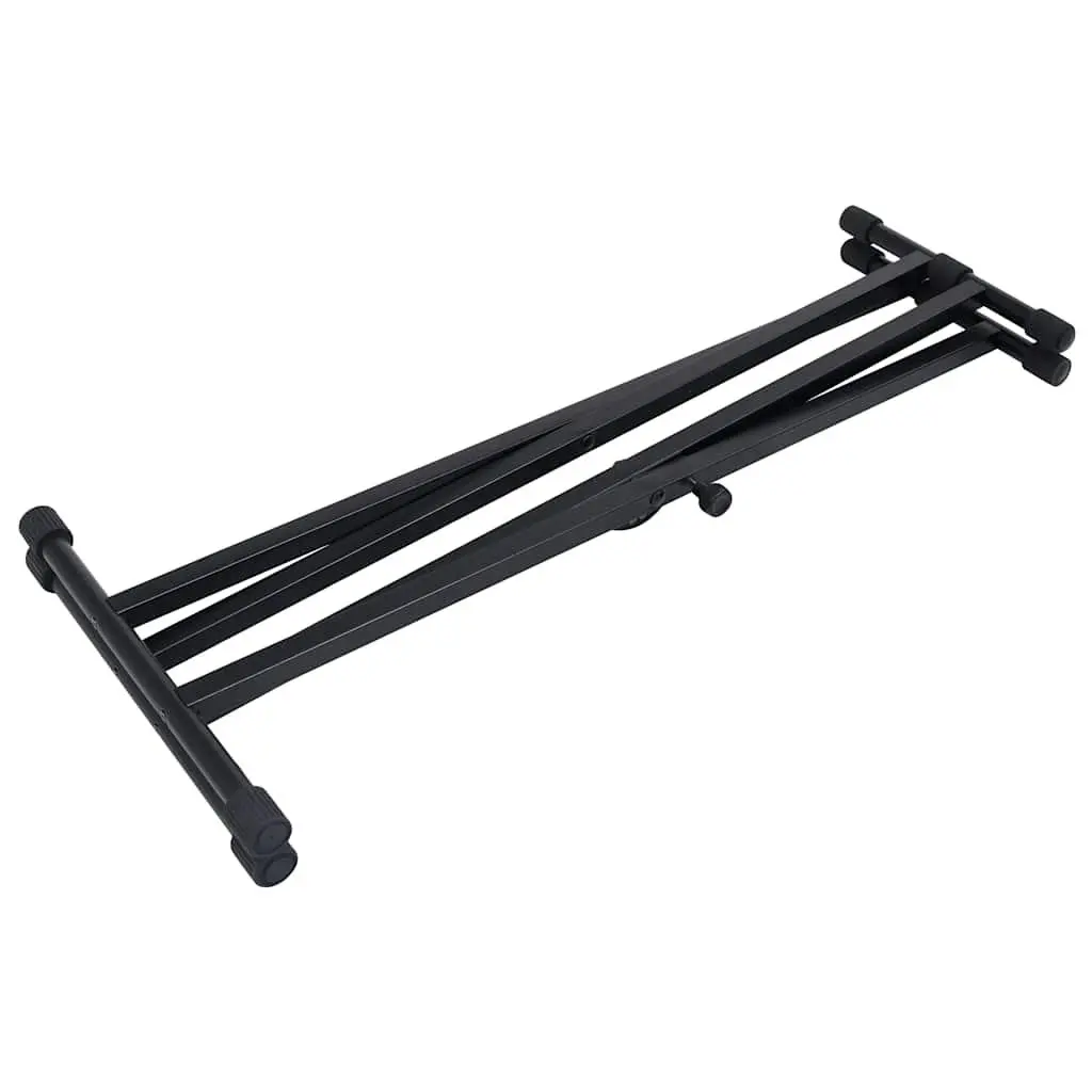 Adjustable Keyboard Stand and Stool Set Black Foldable Height Adjustable for Music Performance Practice