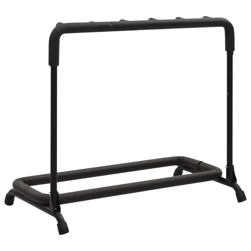 Guitar Stand Black 5 Section Folding Steel Frame Floor Rack Storage Holder