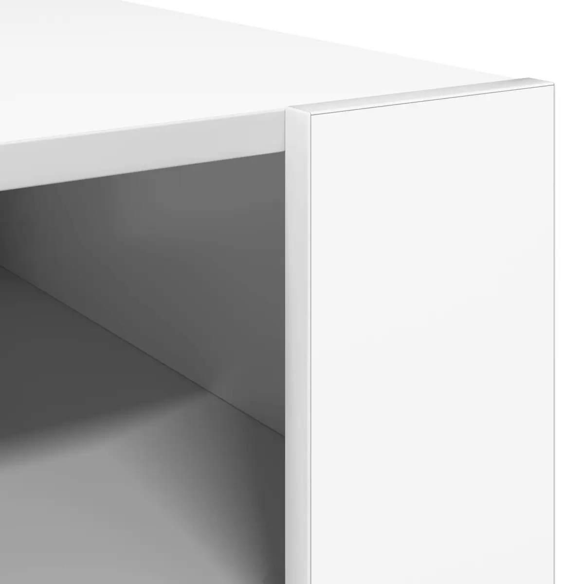 Rectangular White Coffee Table Engineered Wood with Storage for Living Room 66x53x45cm