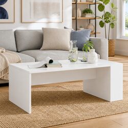 Compact and Modern White Coffee Table 95x50x34cm