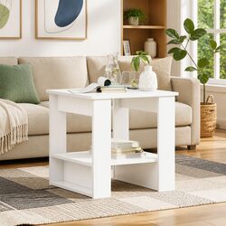 Compact White Coffee Table with Smart Storage Solutions