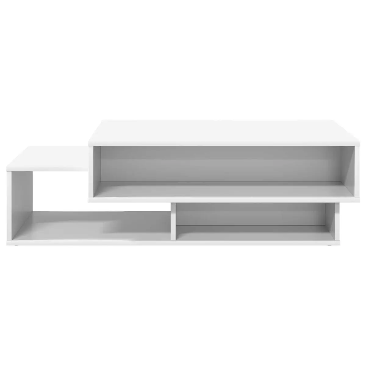 White Modern Coffee Table Engineered Wood Living Room Accent Furniture Storage
