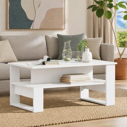 Concise White Rectangular Coffee Table for Modern Decor