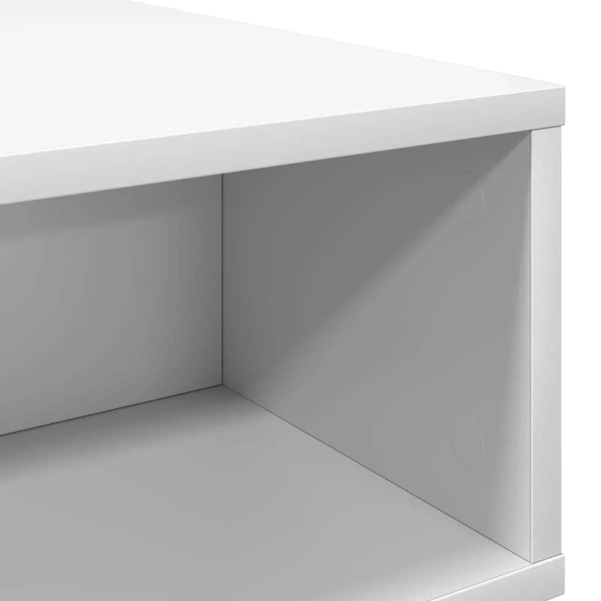 Coffee Table White Modern Lounge Living Room Engineered Wood Storage Shelves