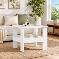 Stylish White Coffee Table with Storage 57x55x45cm