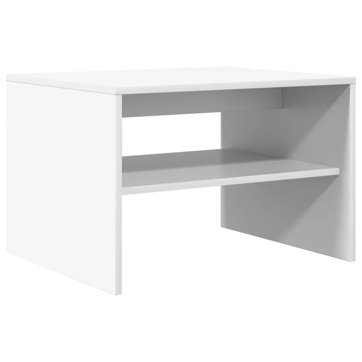 Coffee Table White Rectangular Modern Living Room Accent Furniture with Storage
