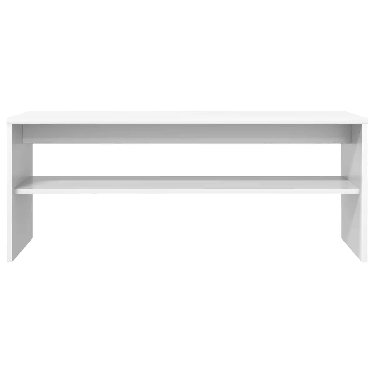 TV Cabinet White Engineered Wood Modern Low-Profile Storage Unit