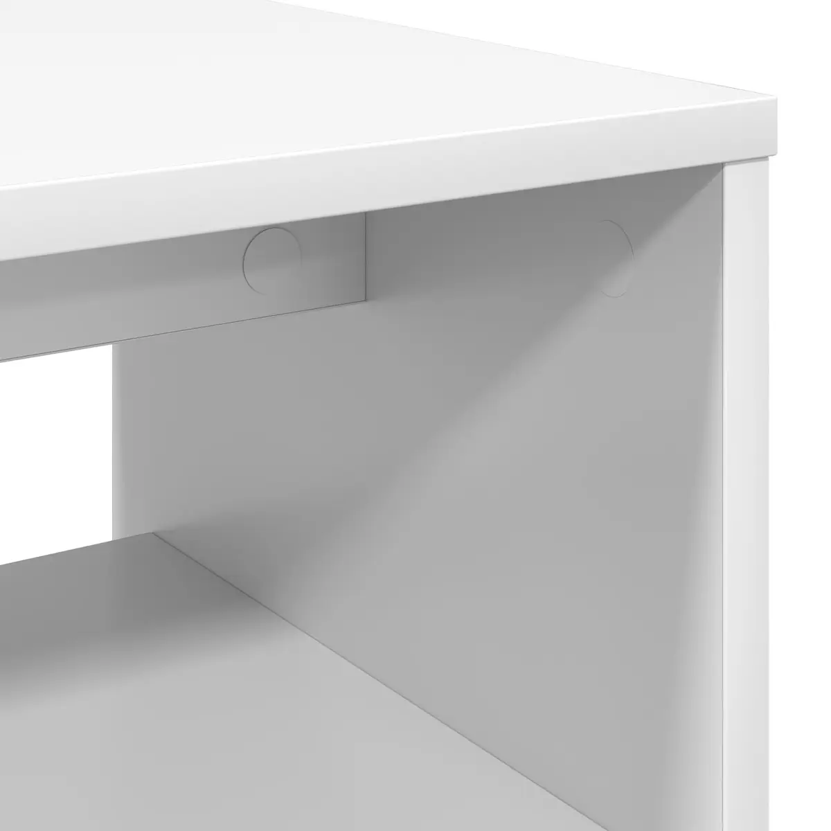 TV Cabinet White Engineered Wood Modern Low-Profile Storage Unit