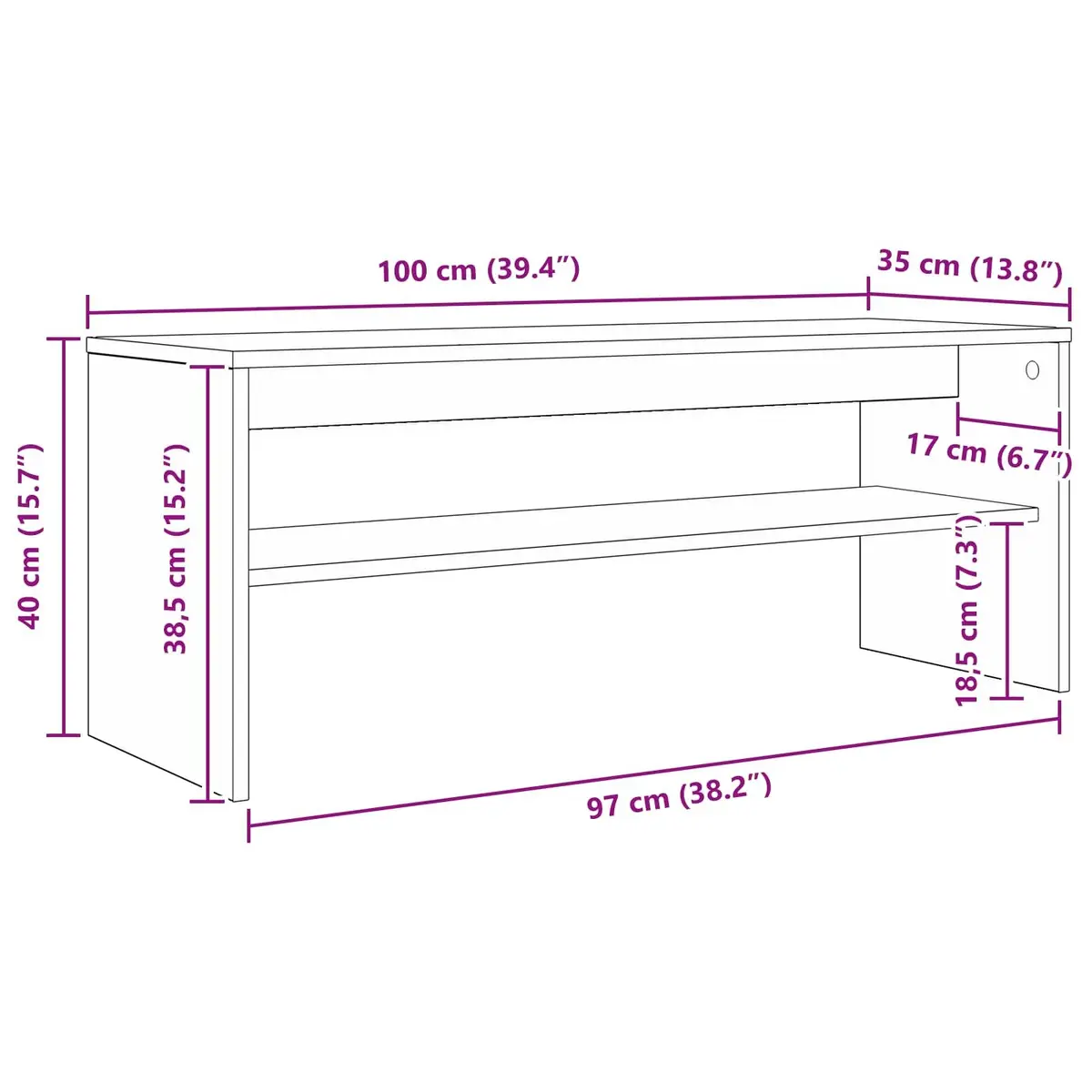 TV Cabinet White Engineered Wood Modern Low-Profile Storage Unit