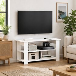 White TV Stand Modern Design Living Room Media Storage Unit 100x40x50cm