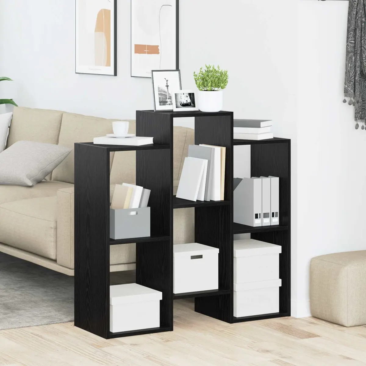 Sideboard Black 90 x 30 x 90 cm Modern Storage Cabinet