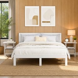 Sleek Bedside Table Set - 2 Pieces in White