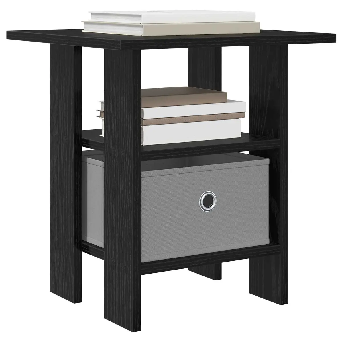 Bedside Table Black 2 Piece Modern Bedroom Furniture Nightstand Storage Drawer