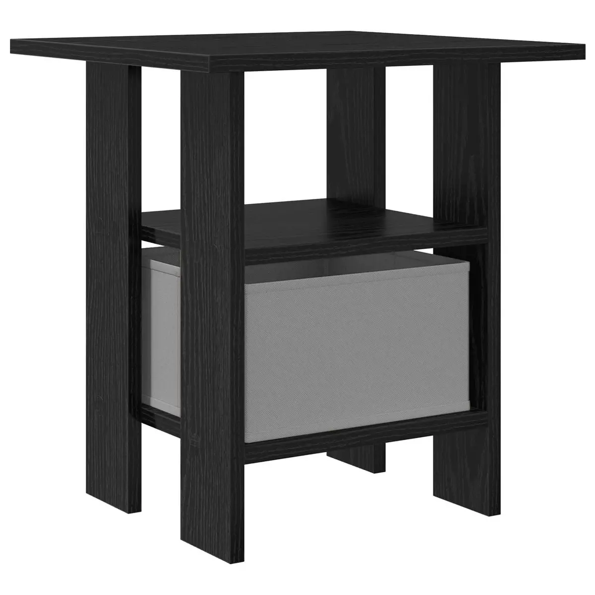 Bedside Table Black 2 Piece Modern Bedroom Furniture Nightstand Storage Drawer