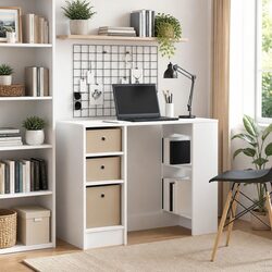 Stylish Rectangular White Desk for Productivity
