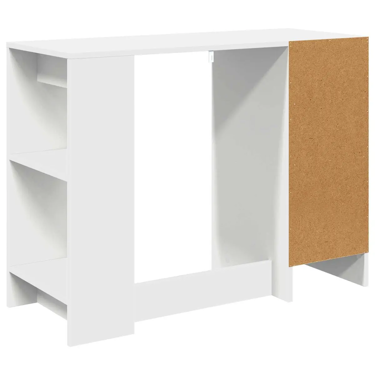 White Rectangular Desk Engineered Wood Home Office Furniture with Multiple Drawers