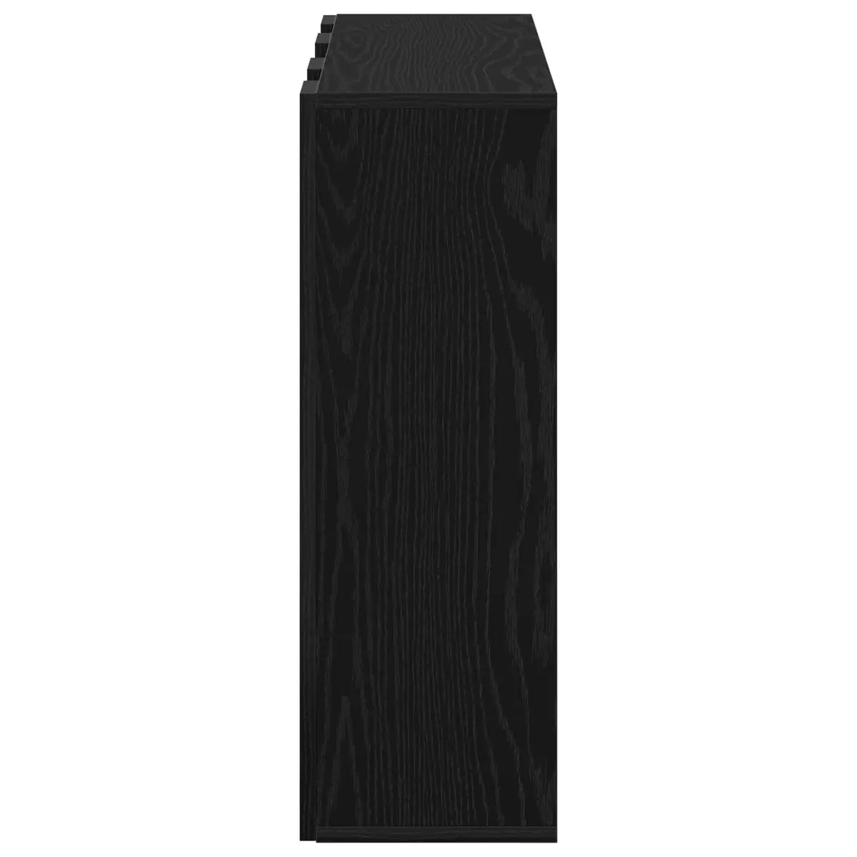 Black Oak Sideboard Modern Storage Cabinet with Drawer and Shelves Engineered Wood 735x24x695cm