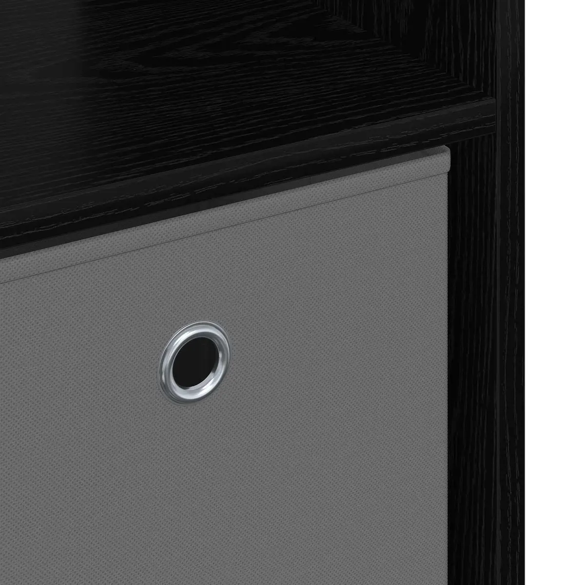 Black Oak Sideboard Modern Storage Cabinet with Drawer and Shelves Engineered Wood 735x24x695cm