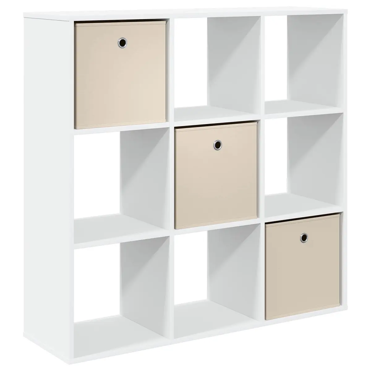 Sideboard White Modern Storage Cabinet Engineered Wood Recessed Handle