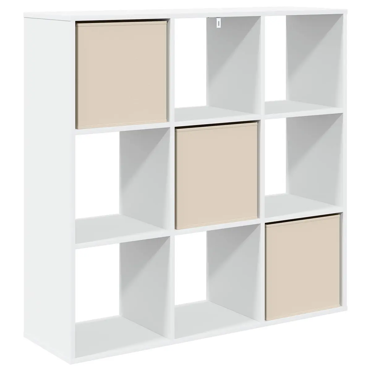 Sideboard White Modern Storage Cabinet Engineered Wood Recessed Handle