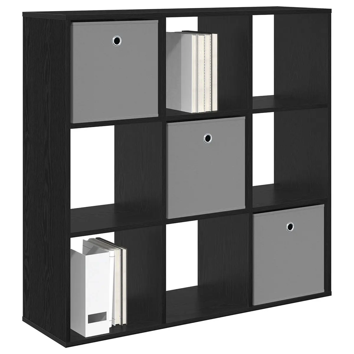Sideboard Storage Cabinet Black Oak 102 x 31 x 99.5 cm Engineered Wood Adjustable Shelf Recessed Handle