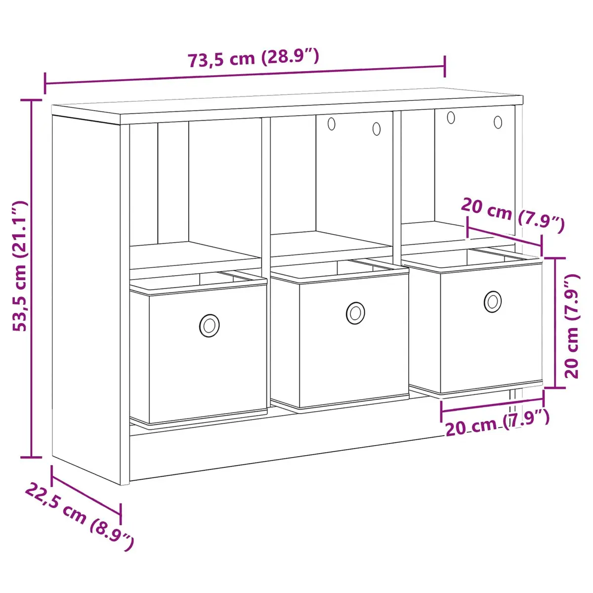 White Sideboard Storage Cabinet Modern Freestanding Engineered Wood Living Room