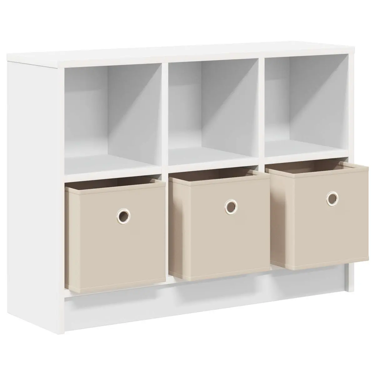 White Sideboard Storage Cabinet Modern Freestanding Engineered Wood Living Room