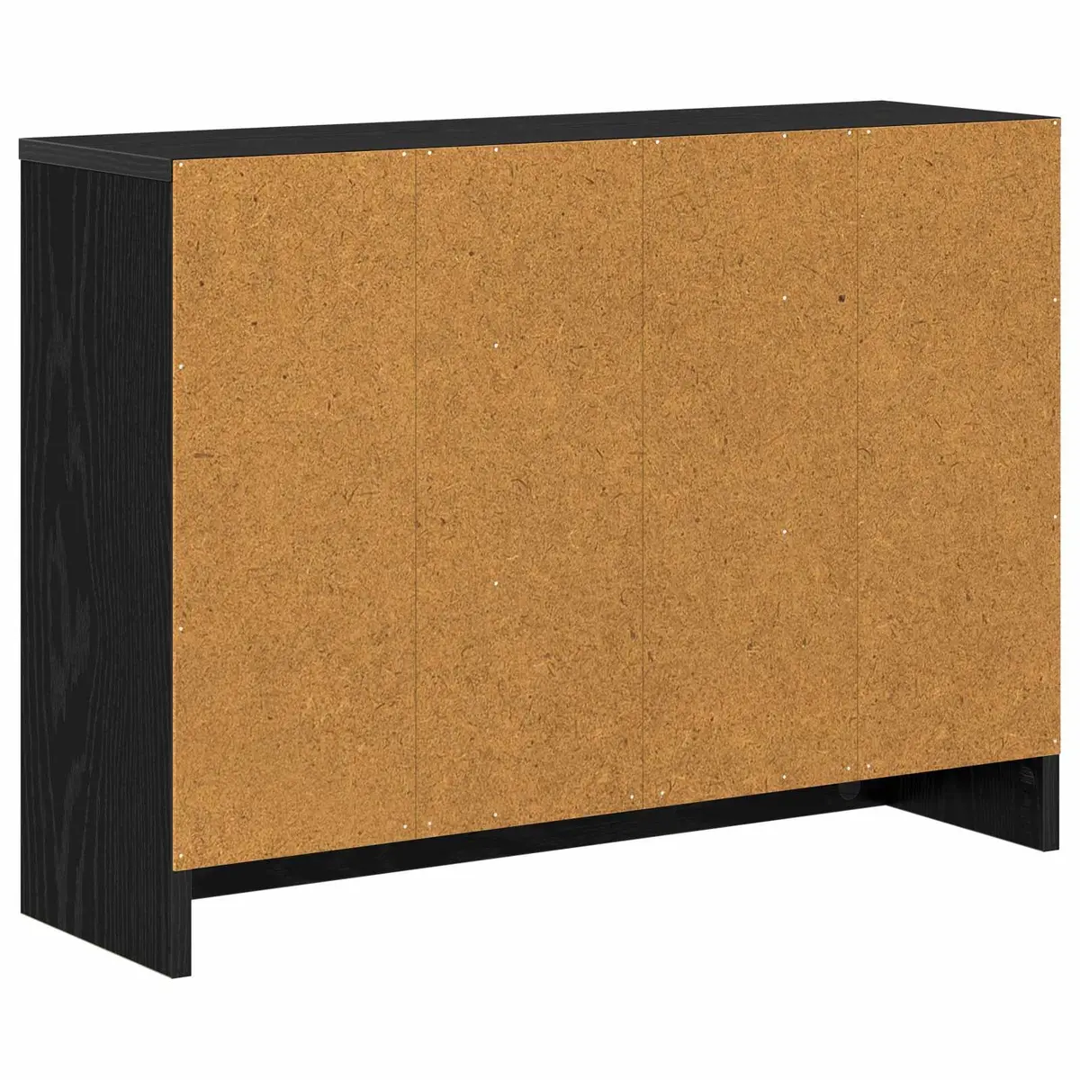 Black Sideboard Modern Storage Cabinet Engineered Wood 73.5 x 22.5 x 53.5 cm Recessed Handles