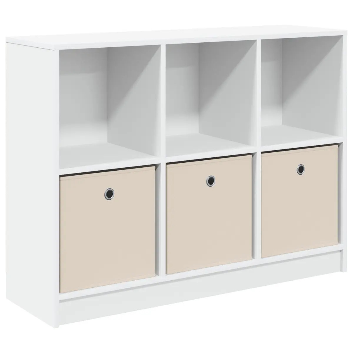 White Sideboard Storage Cabinet Modern Living Room Buffet 102 x 32 x 73.5 cm Engineered Wood Recessed Handles