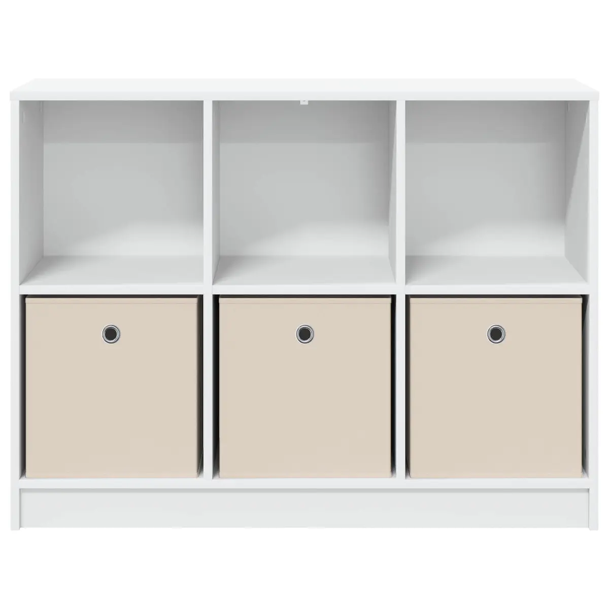 White Sideboard Storage Cabinet Modern Living Room Buffet 102 x 32 x 73.5 cm Engineered Wood Recessed Handles