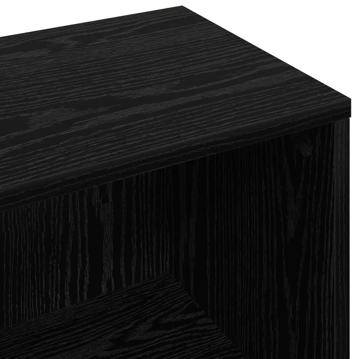 Sideboard Storage Cabinet Black Oak Modern Living Room Furniture with Shelving