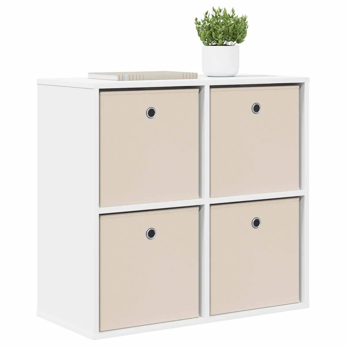 White Sideboard 68.5cm Modern Storage Cabinet with Drawer Adjustable Shelves