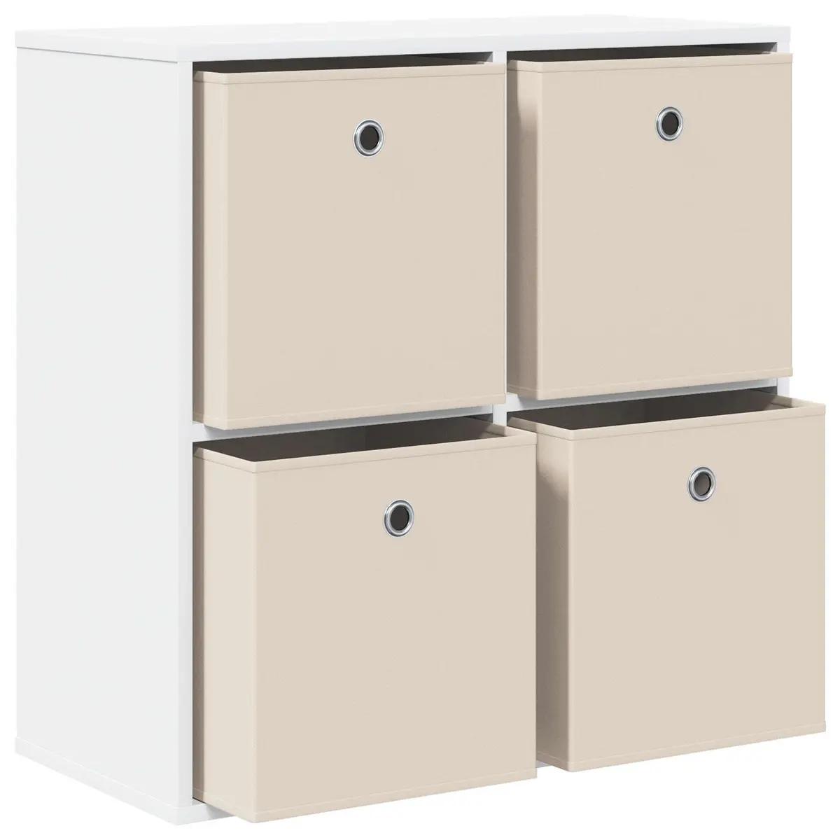 White Sideboard 68.5cm Modern Storage Cabinet with Drawer Adjustable Shelves