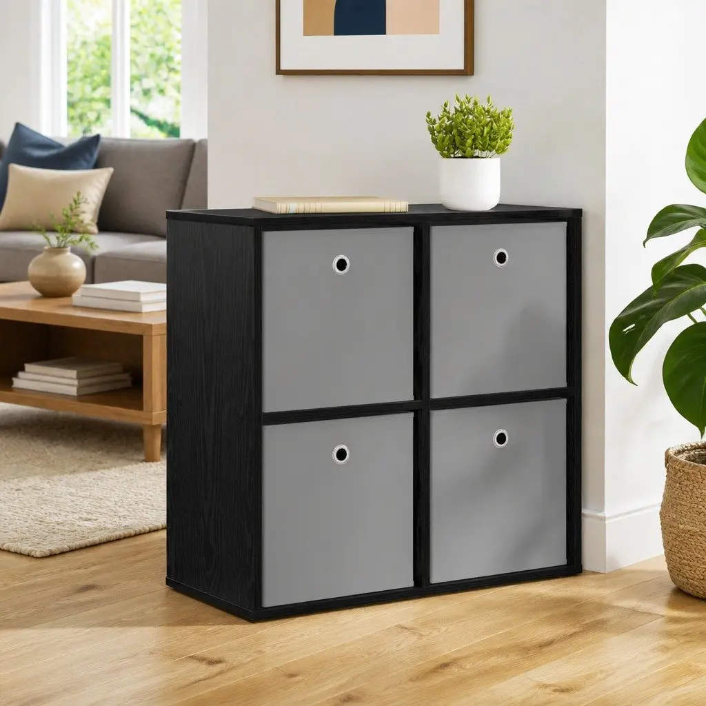 Sideboard Black Modern Storage Cabinet with Drawer for Living Room