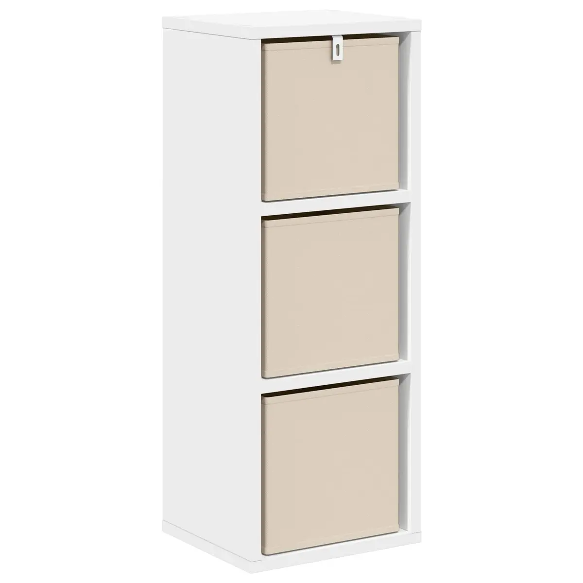 Sideboard White 25.5 x 22 x 69.5 cm Modern Storage Cabinet with Drawer and Shelves for Living Room Furniture
