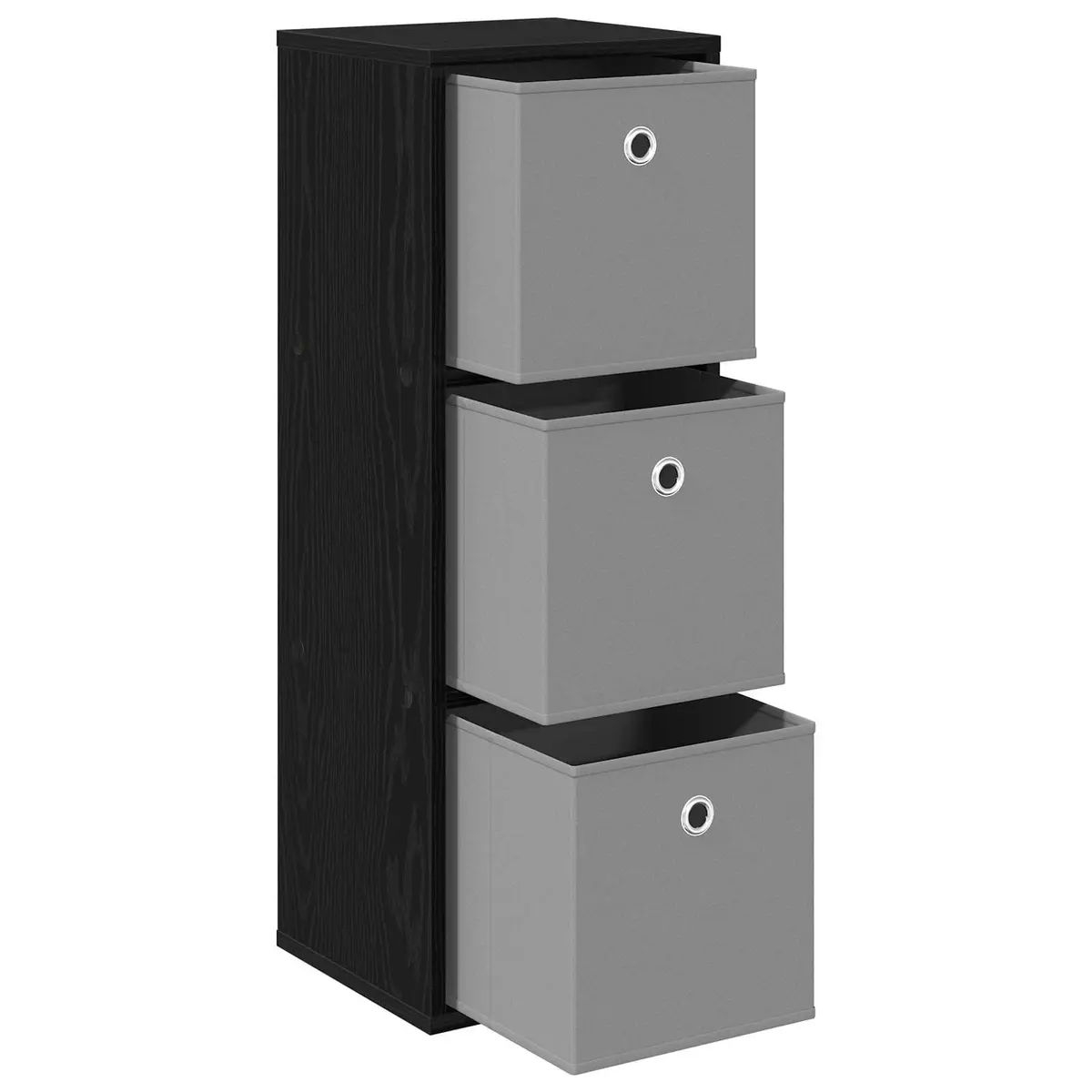 Sideboard Black 30.5 x 27 x 84.5 cm Modern Storage Cabinet with Drawer
