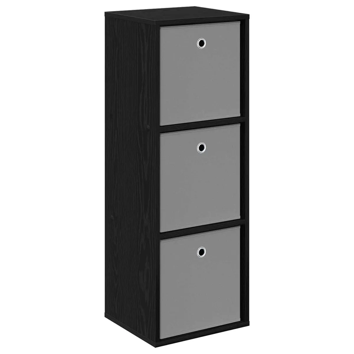 Sideboard Black Oak Modern Storage Cabinet with Drawer and Shelves