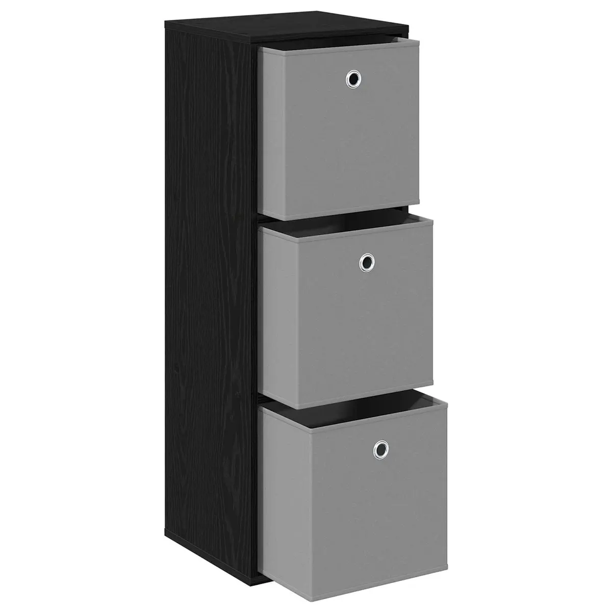 Sideboard Black Oak Modern Storage Cabinet with Drawer and Shelves
