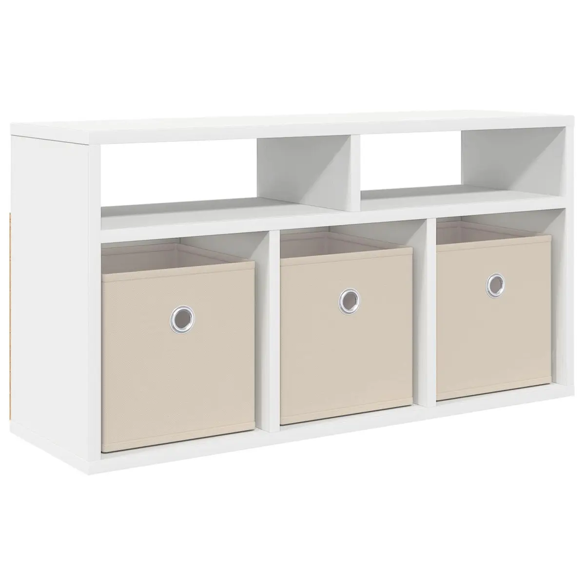 White Lowboard TV Unit with Drawer Modern Living Room Storage Furniture 72cm
