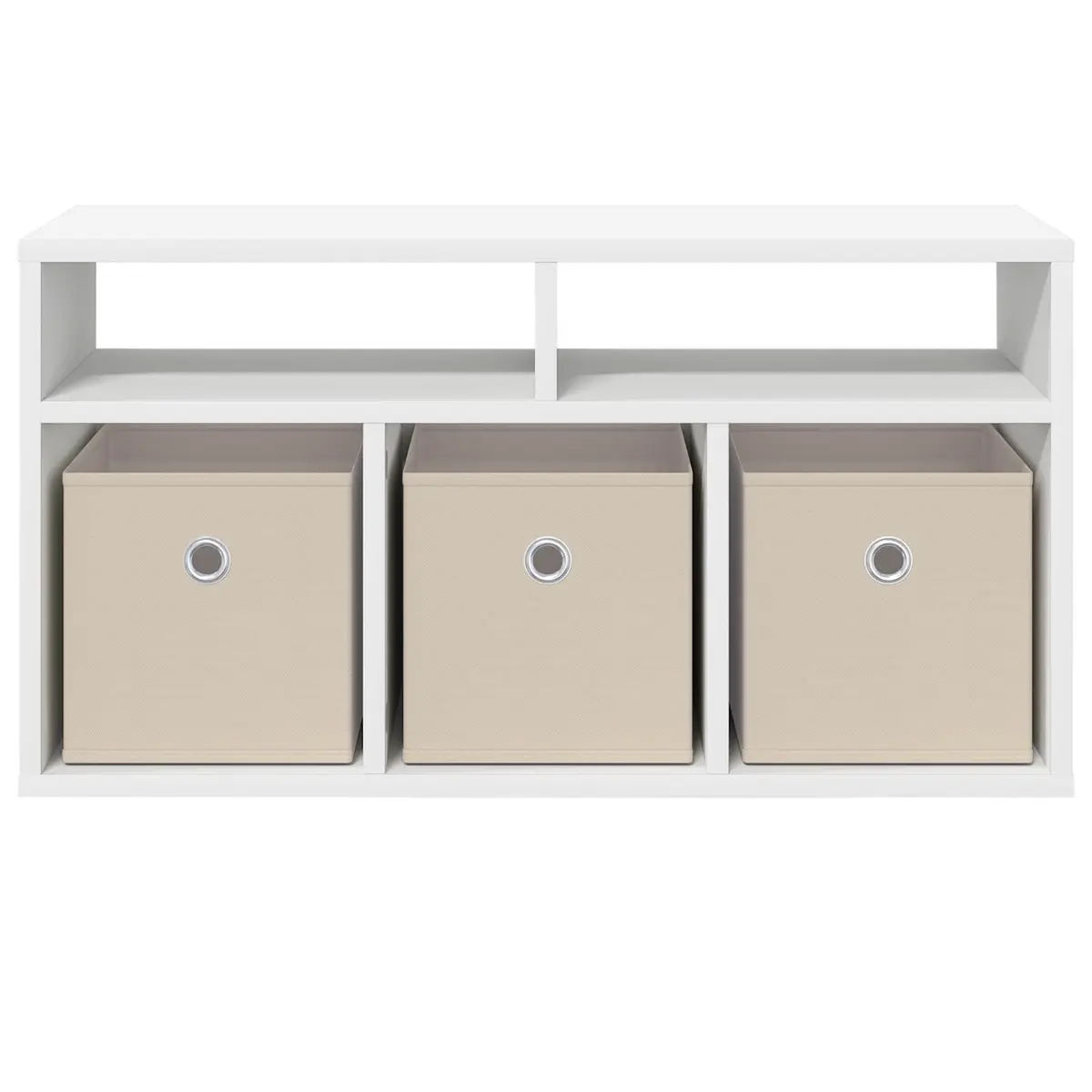 White Lowboard TV Unit with Drawer Modern Living Room Storage Furniture 72cm