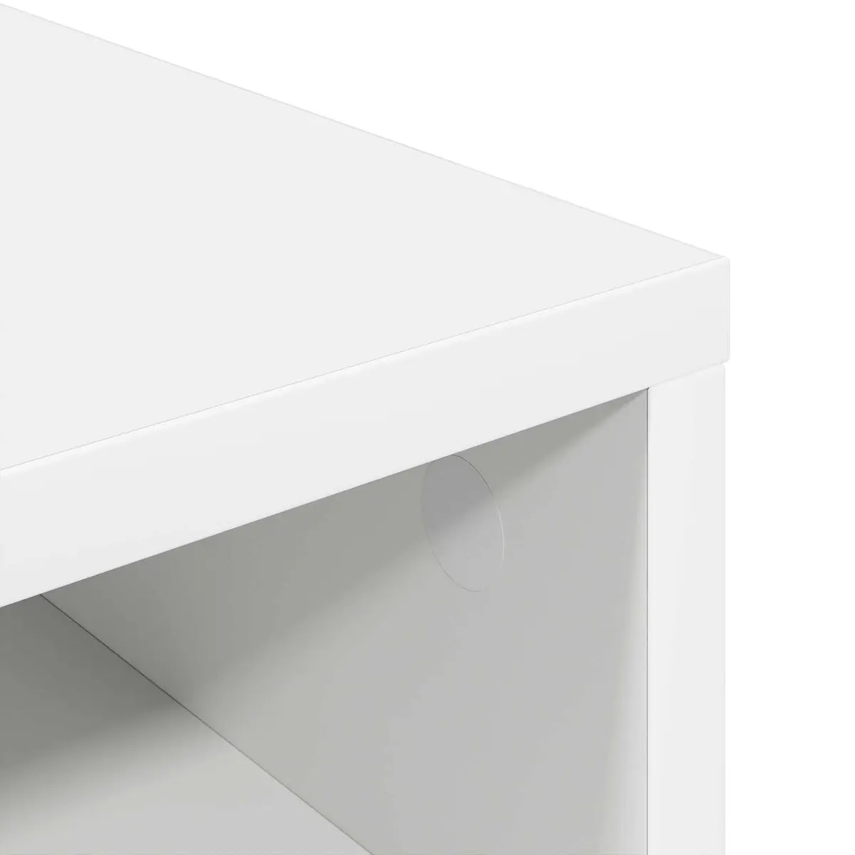 White Lowboard TV Unit with Drawer Modern Living Room Storage Furniture 72cm