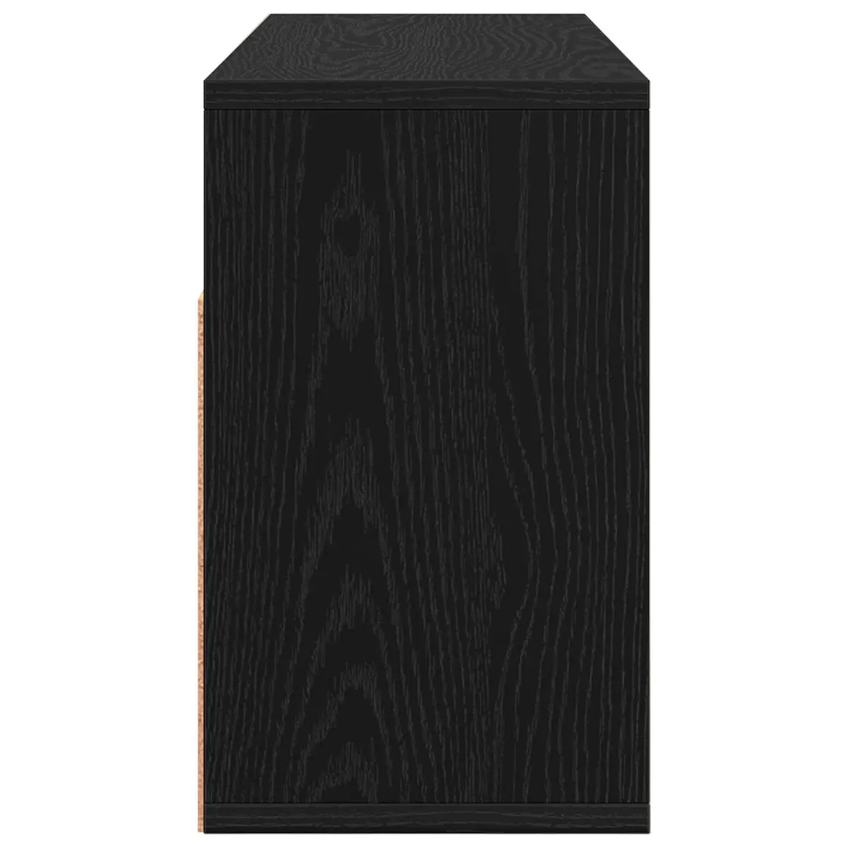Lowboard TV Unit with Drawer Black Oak Modern Storage Furniture Living Room