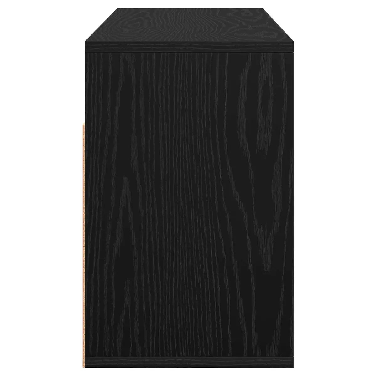 Modern Lowboard TV Unit with Drawer Black Oak Living Room Storage Cabinet 87cm
