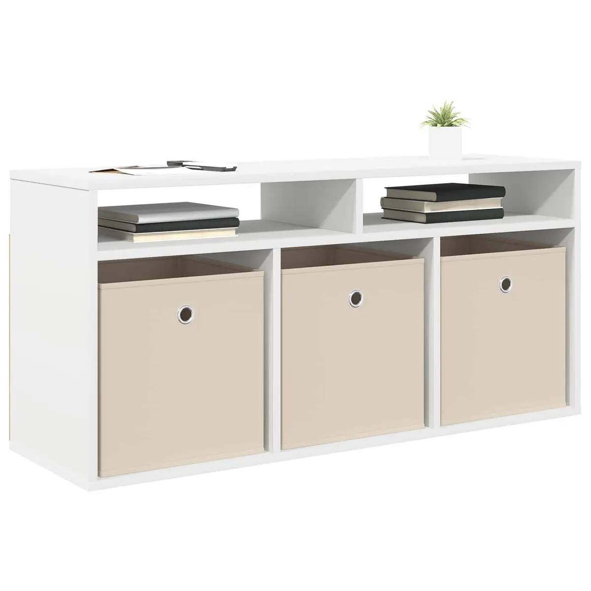 Lowboard White 102 x 32 x 48.5 cm Storage Cabinet with Drawer