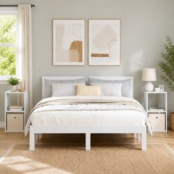 Compact White Bedside Tables with Elegant Design