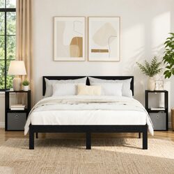 Modern Black Nightstand with Drawer - Essential Home Addition